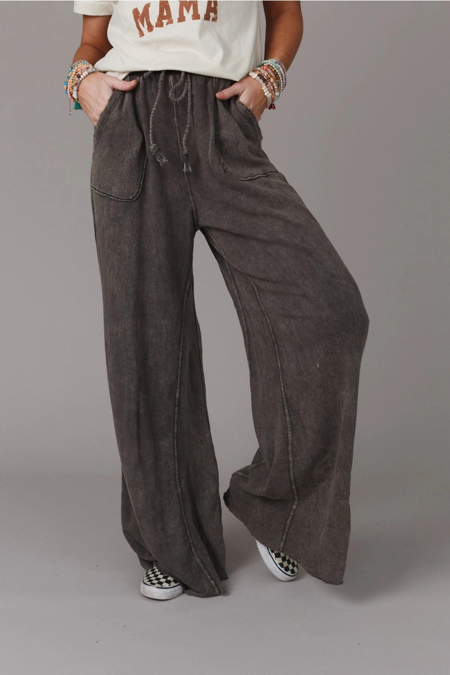 Charcoal wide leg pants