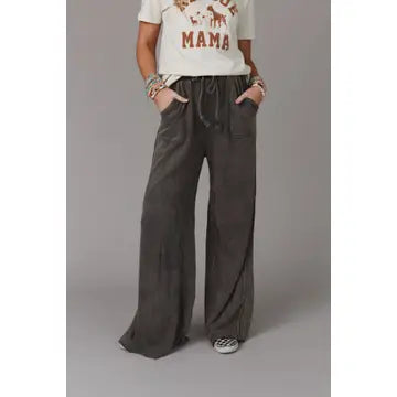 Charcoal wide leg pants