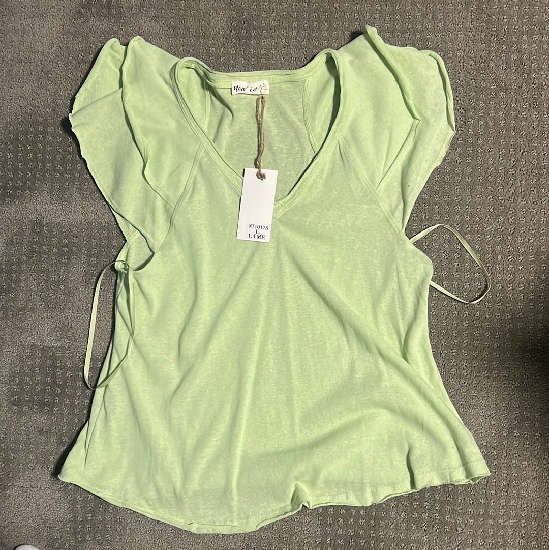 Lime flutter sleeve
