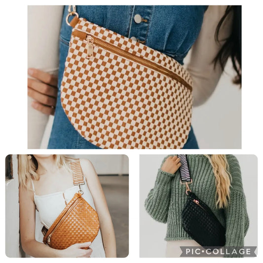 Woven crossbody bum bag