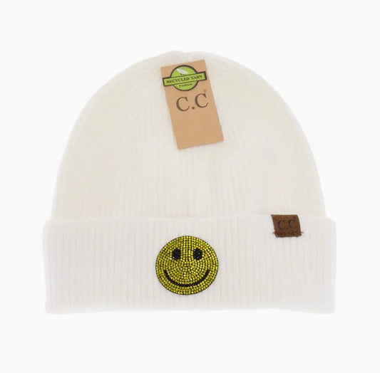 Rhinestone Smiley Face Cuff C.C Beanie