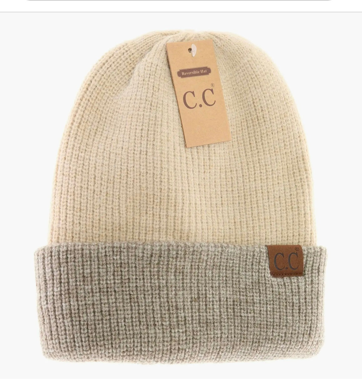 Unisex Reversible Two-Tone Slouchy C.C Beanie